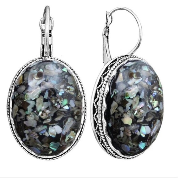 Beach silver & shell drop earrings NEW - Picture 2 of 7